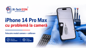 iPhone 14 Pro Max cu dungă pe cameră reparat la Hi-Tech GSM Iași