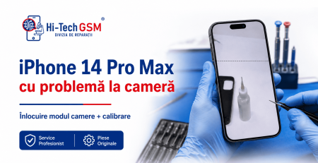 iPhone 14 Pro Max cu dungă pe cameră reparat la Hi-Tech GSM Iași